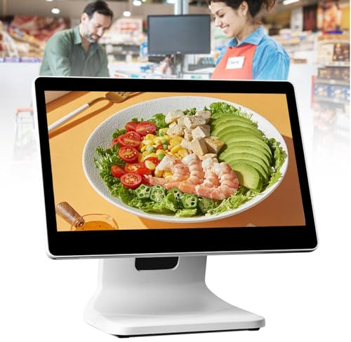 15 Zoll Touchscreen Kassensystem Registrierkasse, Intel N2930 CPU, 4GB RAM + 64GB SSD, Windows 10 POS Terminal für Einzelhandel, Restaurant, Café und Club