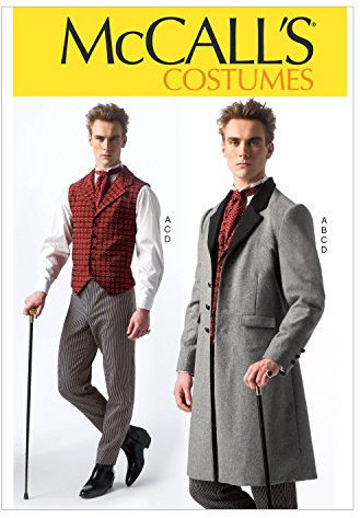 McCall Pattern Company Schnittmuster, Baumwolle, Wolle, Weiß, Men [S(34-36) M(38-40) L(42-44) XL(46-48) XXL(50-52)]