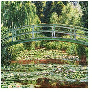 Legendarte - Kunstdruck auf Leinwand - Der Seerosenteich (Seerosen und Japanische Brücke) Claude Monet - Wanddeko, Canvas cm. 90x90