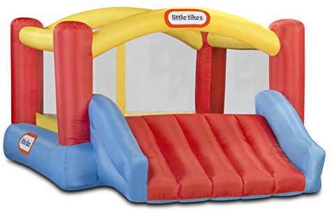 little tikes Tikes Jump 'n Slide Bouncer - Hüpfburg mit Sicherheitsnetz für den Außenbereich - Inklusive Tragetasche, Hochdruckgebläse und Flickmaterial - Für aktives Spielen - Für Kinder ab 3 Jahren