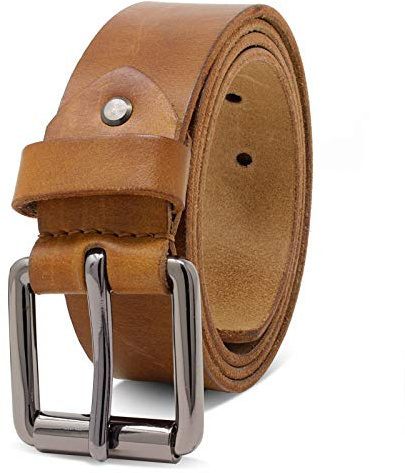ROYALZ 'Richmond' Ledergürtel Herren aus robusten 4mm Büffel-Leder, Vintage Jeans-Herren-Gürtel mit Dornenschließe Voll-Leder 38 mm