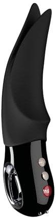 FUN FACTORY Externer Klitoris-Vibrator VOLTA (Schwarz) – Leiser & kraftvoller Auflegevibrator zur Stimulation von Klitoris, Nippel, Penis - 100% medizinisches Silikon mit LOOP Griff