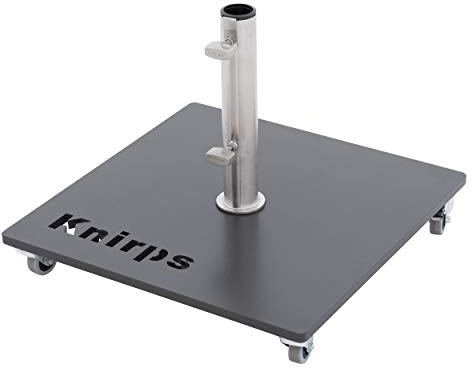 Knirps Rollsockel Stahl 50 kg - Modernder Rollsockel aus Stahl - Mit 4 Rollen und unterschiedlichen Reduzierringen