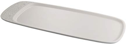 Alessi, Dressed en Plein air MW72/22 LG, Servierplatte aus Melamin mit Reliefdekor, Light Grey.