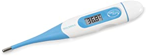 SOLMIRA Termómetro Digital Turquesa, Alta Precisión, a Prueba de Agua, Medición Axilar, Rectal u Oral, Apto para Bebes, Niños y Adultos