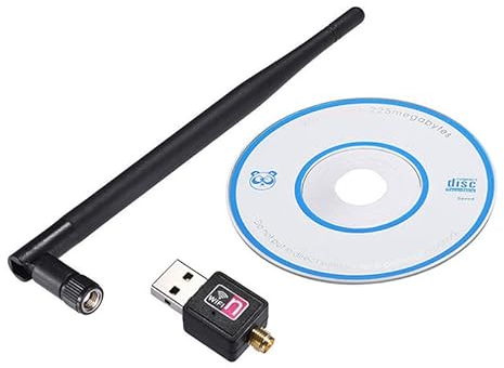 Ziyan WiFi WLAN Stick Adapter USB 150 Mbit 2dBi Wireless Dongle Antenna for Windows Vista/XP/2000/7/8/10, Linux, Mac OS