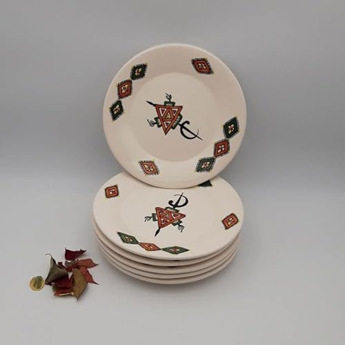 Juego de 6 platos planos Sahel beige - D 24 cm