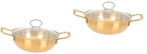 ANSNOW 2 Pezzi Pentola Brasiera con Coperchio Mini Pentola a Vapore Forniture da Cucina Piroscafo Cinese Piroscafo in Metallo Pentole Antiaderenti Cucina Zuppa Strumento Di Cottura Padelle in Acciai