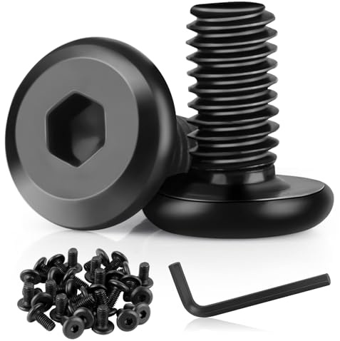 30 Stück Flachkopfschrauben M6 x 12mm, M6 Schrauben Schwarz mit Hex Key, Innensechskant Schrauben, Edelstahlschrauben Senkkopfschrauben für Haushaltsgeräte Industriemaschinen (M6 x 12mm)