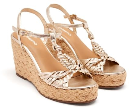 GIOSEPPO CASTINE, Sandali con zeppa Tipo Espadrillas Donna, Platino, 37 EU, Platino, 37 EU