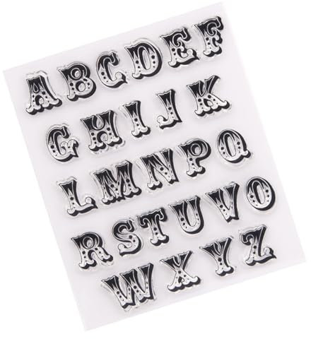 Buchstaben Transparente Stempel Transparente Retro Stempel Mit Buchstaben von A Bis Z Gummidichtungsstempel Großbuchstaben Stempel Für DIY Scrapbooking Fotokarten Albumbasteln
