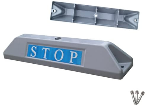 Einparkhilfe aus Aluminiumguss, 2-Teilige Einparkhilfe Garage, Radstopper mit Reflektierenden Schildern, für Einfahrt, Garage(Gray)