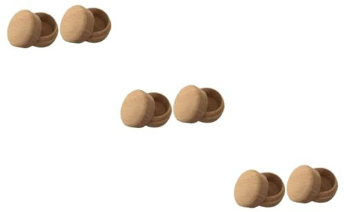 DEARMAMY 6pcs Wooden Jewelry Box Trinket Storage Case for Wedding Rings Earrings Necklaces