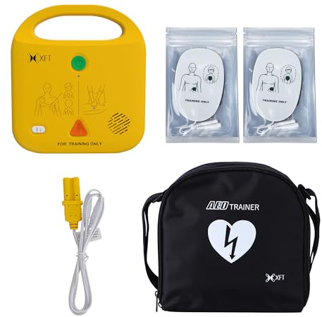AED Trainer, AED Defibrillator Trainer Set CPR Training Device, English, Italian, French, Spanish Voice Prompts, 5 Different Scenarios, First Aid Defibrillator Trainee Beginner, XFT-120NB Training AED
