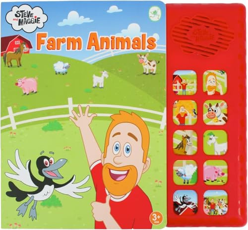 Little Frog Toys Steve y Maggie Libro Sonoro de Animales de Granja para Cantar, Libro Infantil con 10 Sonidos de Botón, Libro Educativo Interactivo para Niños de 3 Años en Adelante