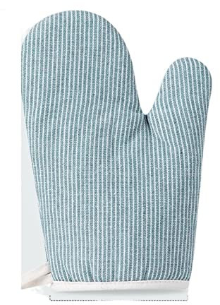 UHCPVHQQQ Oven Mitt High-Temperature Resistance Anti-Scald Gloves Thickened Plaid Insulated Japanese Baking Oven Gloves for Microwave Oven glove(Light Blue Single)