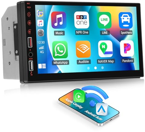 【Wireless】 SIXWIN 7 Pulgadas Radio Coche 2 DIN,Compatible con Youtube CarPlay inalámbrico, Android Auto inalámbrico,Pantalla táctil HD,Bluetooth,Enlace al Espejo,FM/USB