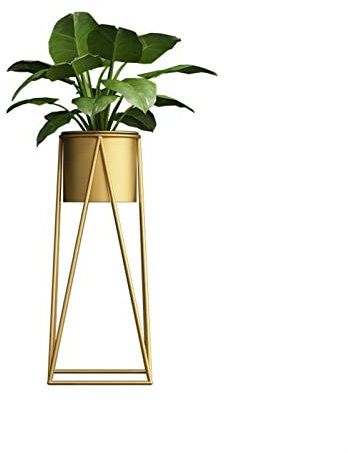 Espositore per piante in ferro battuto, per interni, balcone, dal pavimento al soffitto, verde, per vasi (dimensioni: grande)