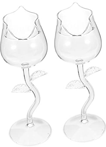 Ciieeo 1 Juego Copa De Vino Cóctel Alcohol Bebiendo Fiesta Whisky Cerveza Lata Vasos Cerveza Gafas Cuadradas Copa De Coctel De Flor De Rosa Copas De Vino En Forma De Rosa Vidrio 2 Piezas