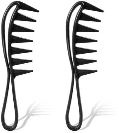 Lockenkamm Strähnenkamm, 2 Stück Breite Zahnkämme, Wide Tooth Comb für Verschiedenen Arten Von Haaren Haarkamm, Lockenkamm für Home Salon Friseurkamm