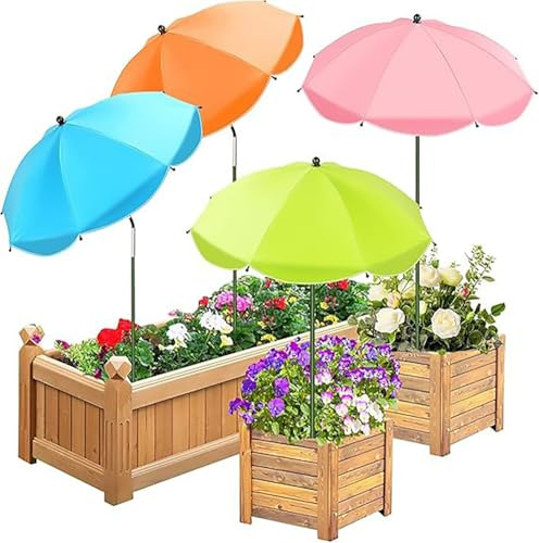 MIAOLLUN Lot de 4 parasols pour plantes d'extérieur, 61 cm de large, 101,6 cm, protection solaire pour fleurs de terrasse, plantes