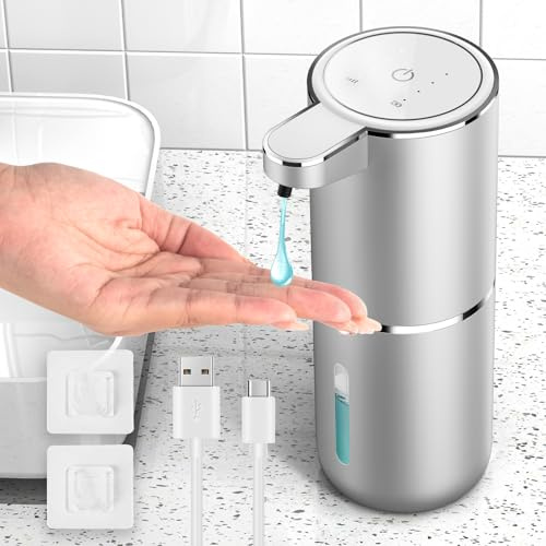 HAPPHOOH Distributeur de savon automatique argent-liquide