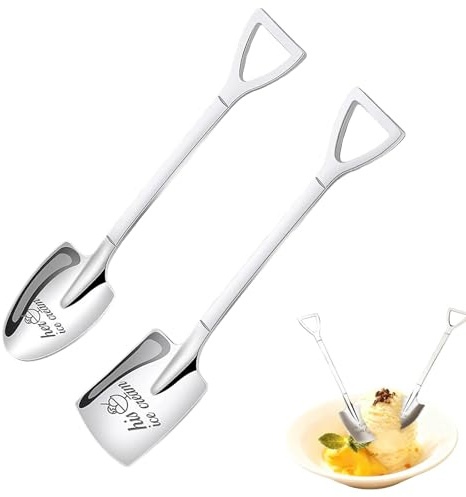 2 PCS Wedding Gifts for Her and Him Ice Cream Spoons, Funny Coffee Spoon Gift Coffee Lover Gifts for Husband Wife Stainless Steel Coffee Spoon Valentines Day Wedding Gifts for Couple Lovers