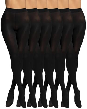 POMPEA 6 Paia Collant Donna 50 Denari, Calze Nere Velate Opache