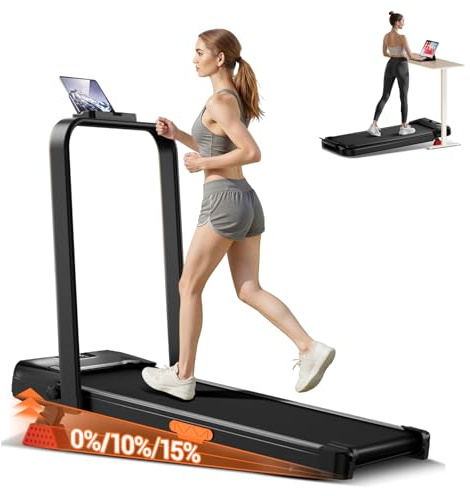 Kdtoll Cinta de Correr Plegable 15% con Inclinación, Cinta de Andar para Casa con Pantalla LED, Velocidad 12KM/H, Motor Sin Escobillas 2.5HP/1800W, Soporte 136kg
