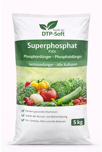 Phosphordünger P2O5 Superphosphat 5kg - Phosphatdünger und Gemüsedünger für alle Kulturen - Startdünger für Gemüse, Obst, Blumen und Gartenpflanzen, für starke Wurzeln, kräftige Pflanzen