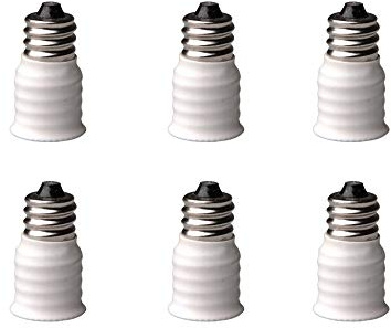 Superdealspro Lot de 6 adaptateurs pour ampoules LED de culot E12 vers E14 de qualité supérieure, blanc