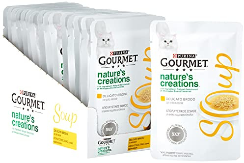 GOURMET Nature's Creations Soup Cibo Umido per Gatti Adulti con Pollo Naturale 32 Buste da 40g