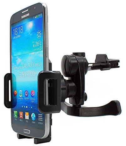 Mobilefox 360° KFZ Lüftungs Handy Halterung passend für Samsung Galaxy J1/J3/J5/J7/A3/A5/A7 Schwarz - Auto Lüftungs Gitter Halter