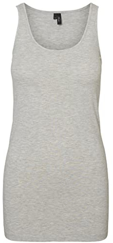 VERO MODA dam Topp Vmmaxi My Soft Long Tank Top Noos, Grå (ljusgrå melange), XL