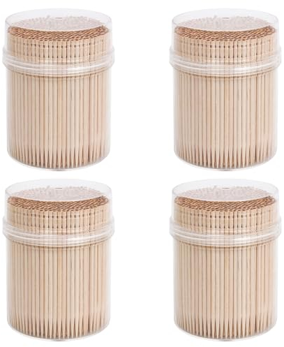 1 Paquete de Palillos de Dientes Redondos 100% de Madera Palitos de Madera de Cóctel, de Ensalada, de Frutas 500 Piezas, 66 mm de Longitud