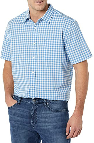 Amazon Essentials Homme Chemise en Popeline Extensible à Manches Courtes (Grandes Tailles Disponibles)