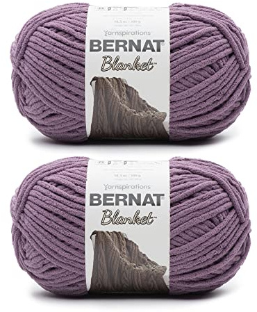 Bernat Blanket Shadow Purple Yarn - 2 Pack of 300g/10.5oz - Polyester - 6 Super Bulky - 220 Yards - Knitting/Crochet
