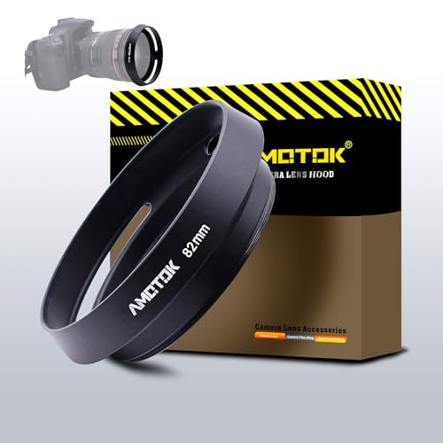 Pare-Soleil pour Objectif d'appareil Photo de 82mm Compatible avec Tous Les objectifs avec Filetage de Filtre de 82mm,fabriqué en Aluminium CNC,pour Objectif EF16-35mmf/2.8LUSM+82mm Lens Cap