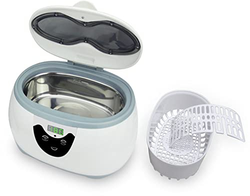 QBREZA Limpiador ultrasónico portátil para Gafas, Reloj, joyería, Limpiador Dental, Limpiador ultrasónico portátil para el hogar