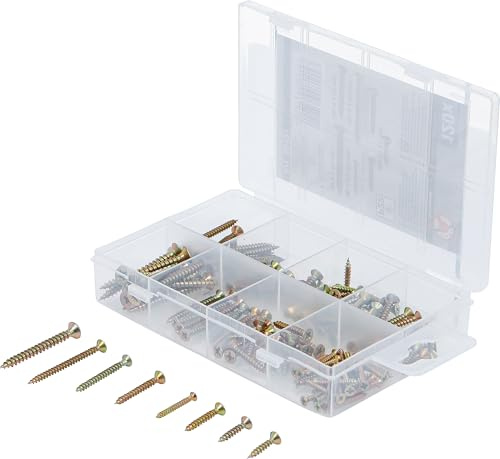 BGS Diy 88191 | Mehrzweckschrauben-Sortiment | Kreuzschlitz PZ2 | 120 Stück | Senkkopf | im Sortimentskasten