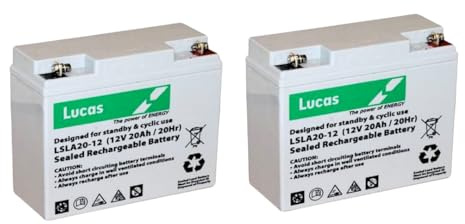 2 x LUCAS Mobility Scooter Batteries. 12V 20Ah