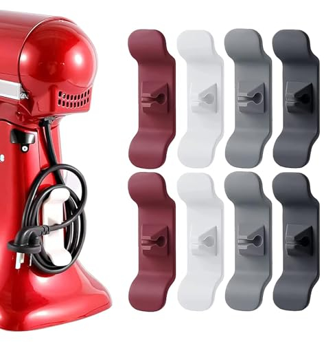 8 Pezzi Organizzatore di Cavi da Cucina, Organizer per Cavi, Avvolgitore di Cavi Adesivo, Organizzatore di Cavi Autoadesivo, per Miscelatore Macchina da caffè e Pentola a Pressione