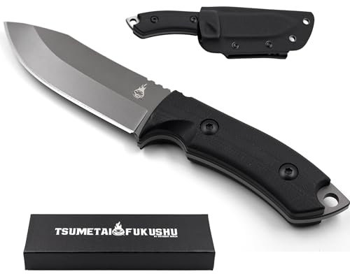 OUTDOOR NINJA Tsumetai Fukushu Outdoor-Messer – Full Tang Survival Knife aus 420HC Stahl mit ergonomischem G10-Griff & Kydex Scheide – ideal fürs Camping Trekking Bushcraft