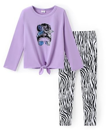 PATPAT Klädset flickkläder, cykelbyxor, barn, kortärmad t-shirt, topp + sport, cykeltröja, leggings, shorts, träningsoverall, flicka, tonåring, sportkläder, fest, sommar, gåva 3–12 år, lila, 5-6 år