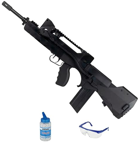Cybergun Famas Valorise Muelle (6mm) | Pistola Airsoft (pallini in PVC) calibro 6mm + caricatore 0,20g + occhiali protettivi (potenza: 0,5 joule)