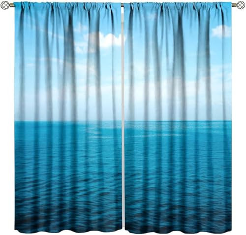 Vorhang Blickdicht Gardinen Mit Ösen - 2 Stücke 150 (B) X 166 (H) cm Verdunklungsvorhänge 3D Landschaft Muster Thermovorhang Für Kinderzimmer Schlafzimmer Weihnachtsgardinen 9426352206289