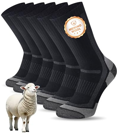 SockWaddles Chaussettes Randonnée Homme Et Femme En Laine Mérinos - Chaussettes De Sport Respirantes Et Amortissantes, Pour Le Trekking Et La Course - 3 Paires