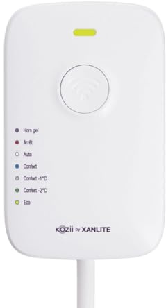 Xanlite, Boîtier de Pilotage connecté pour radiateur électrique - Système de thermostats connectés, Économie d'énergie, Contrôle à Distance, Compatible avec Alexa et Google Home