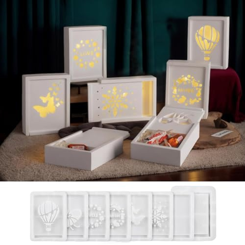 Silikonformen Gießformen Ostern Geldgeschenk,Silikonform Ostern Pralinenschachtel, Gießform Ostern, Gießformen Silikon Ostern Für Herstellung von 8 verschiedenen Geschenkboxen