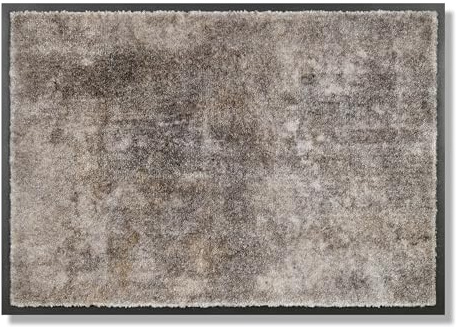 Rutschfeste Türmatte waschbar Innen - Beton grau 50 x 70 cm (Rechteckig) | Strapazierfähig Fußmatte Innenbereich Schmutzfangmatte pflegeleicht Sauberlaufmatte robust Fussmatte Eingangsbereich Haustür